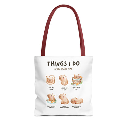 Capybara Tote Bag - Things I Do in My Spare Time Design