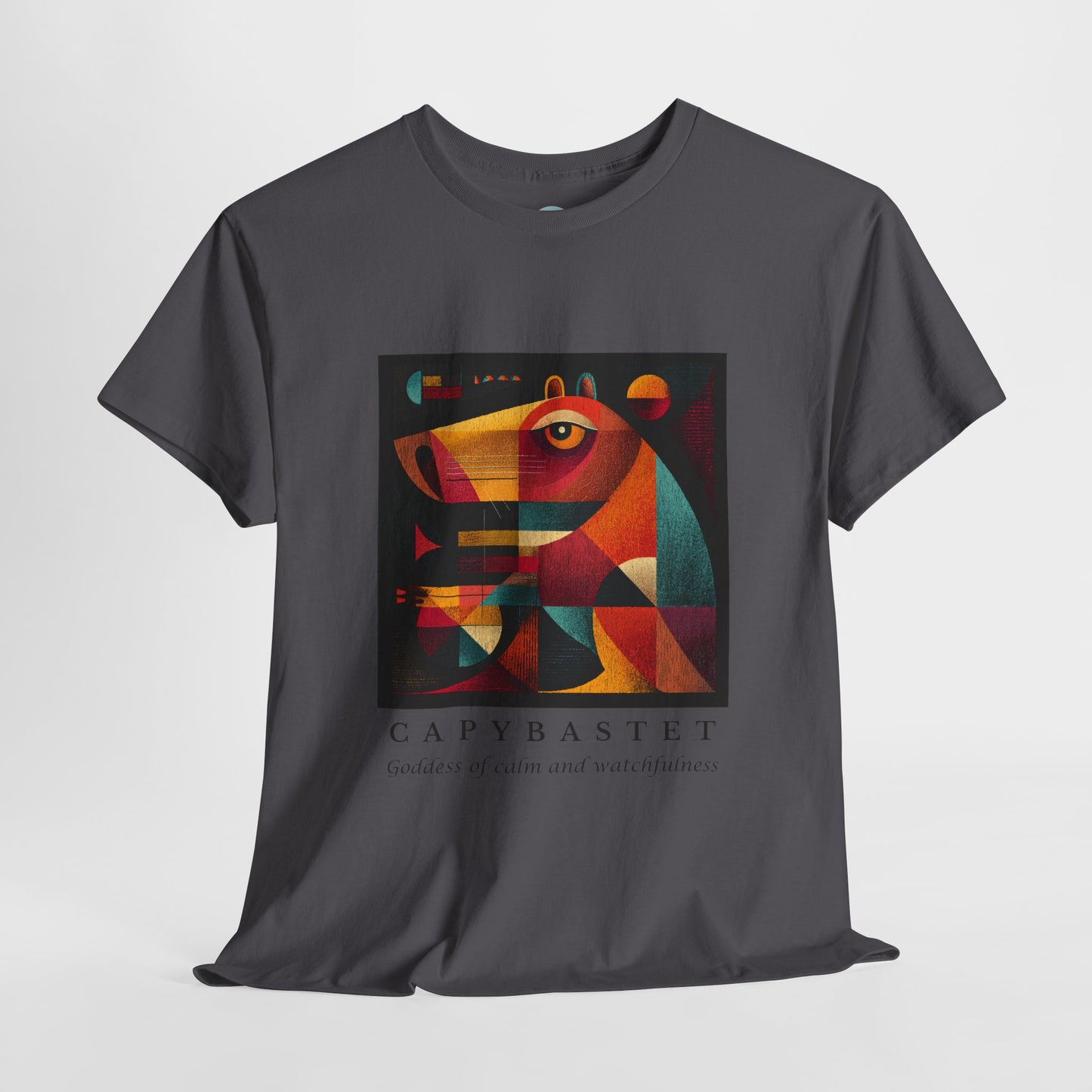 Capybastet Capybara T-Shirt – Goddess of Calm and Watchfulness Tee – Funny Mythical Animal Shirt – Chill Aesthetic Graphic Tee