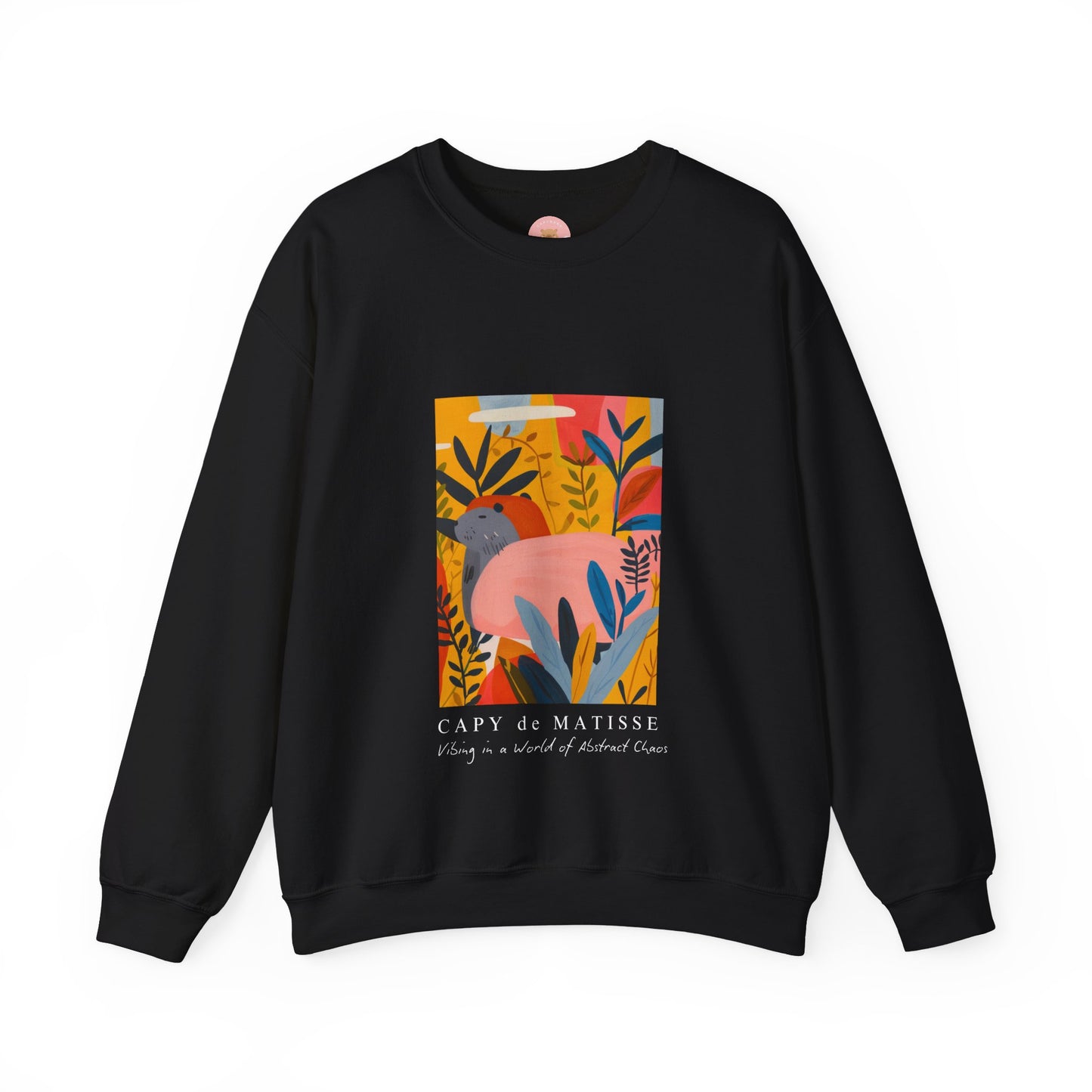 Capybara sweatshirt features a painting inspired by Henri Matisse with a funny twist, perfect for capybara lovers and art enthusiasts. It offers a cozy and comfortable fit, making it ideal for colder months. The medium-heavy fabric blend of cotton and polyester ensures durability and warmth. Great for snuggling up at home or showcasing your unique style.