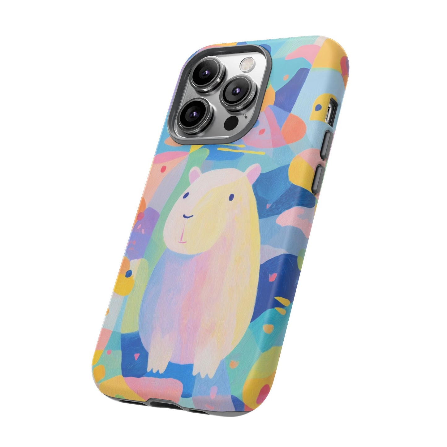 Cute Capybara Phone Case, Tough Phone Cover, Animal Lover Gift, Colorful Tech Accessories, Fun Gift for Kids