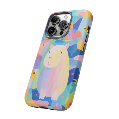 Cute Capybara Phone Case, Tough Phone Cover, Animal Lover Gift, Colorful Tech Accessories, Fun Gift for Kids