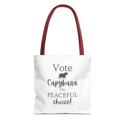 Vote Capybara Tote Bag - Peaceful Choice for Calm Capybara Fans