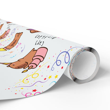 Capybara Birthday Gift Wrapping Paper