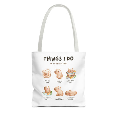 Capybara Tote Bag - Things I Do in My Spare Time Design