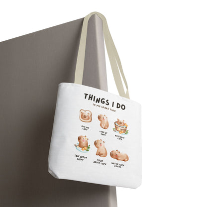 Capybara Tote Bag - Things I Do in My Spare Time Design