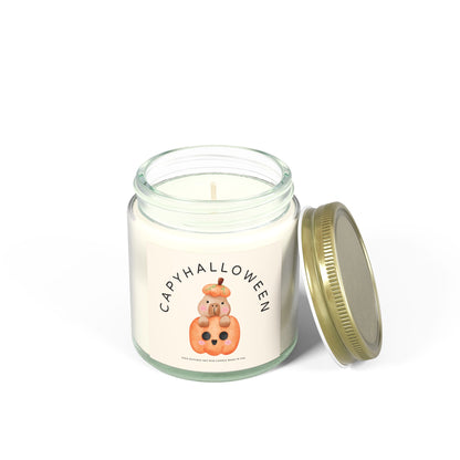 Capybara Halloween Scented Candle, Coconut Apricot Wax (4oz, 9oz) - Fart Heart Design
