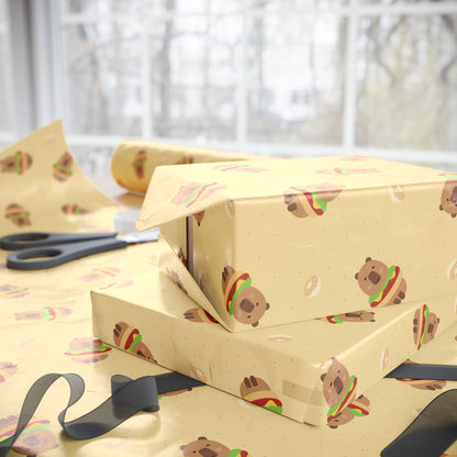 Capybara hamburger and donut Wrapping Paper