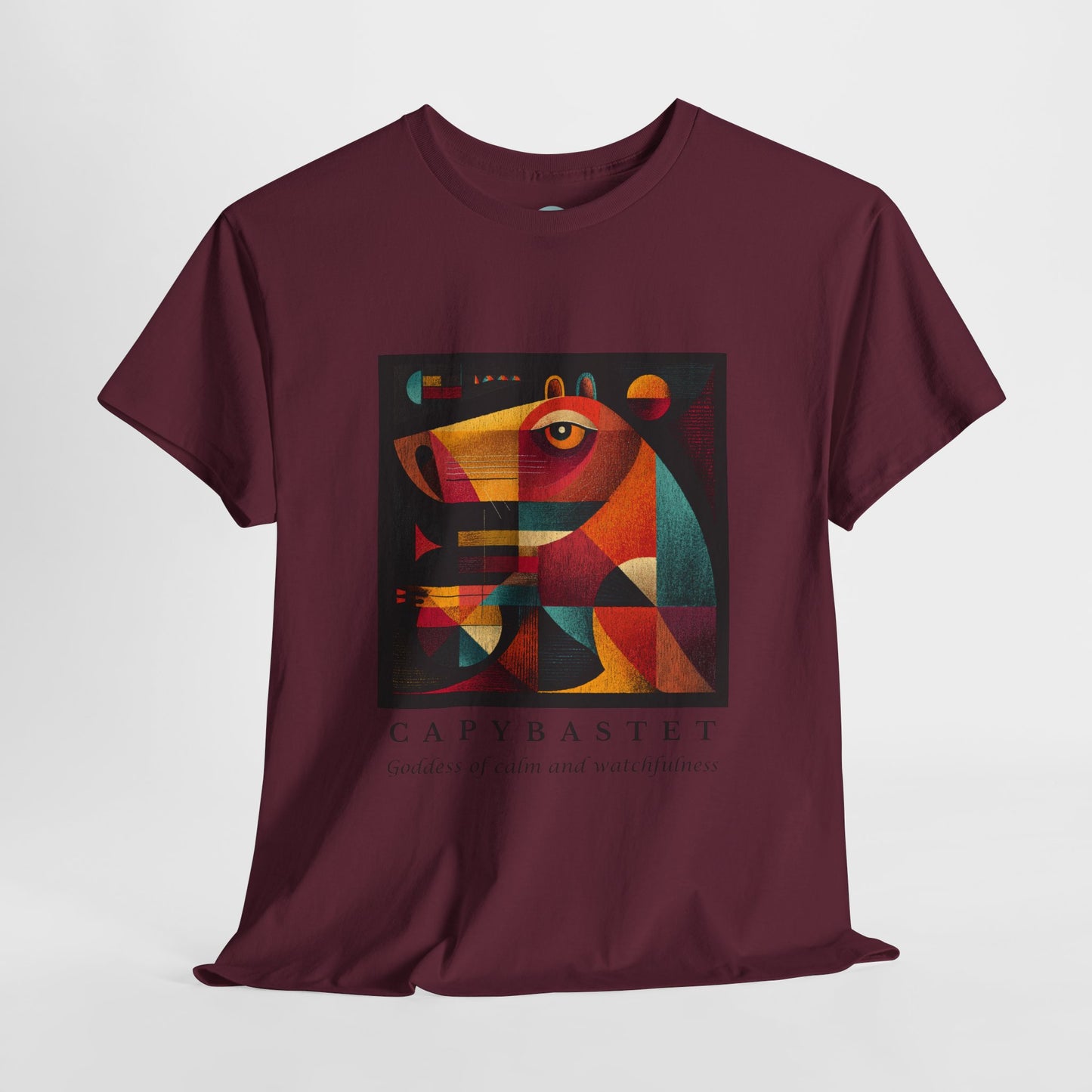 Capybastet Capybara T-Shirt – Goddess of Calm and Watchfulness Tee – Funny Mythical Animal Shirt – Chill Aesthetic Graphic Tee