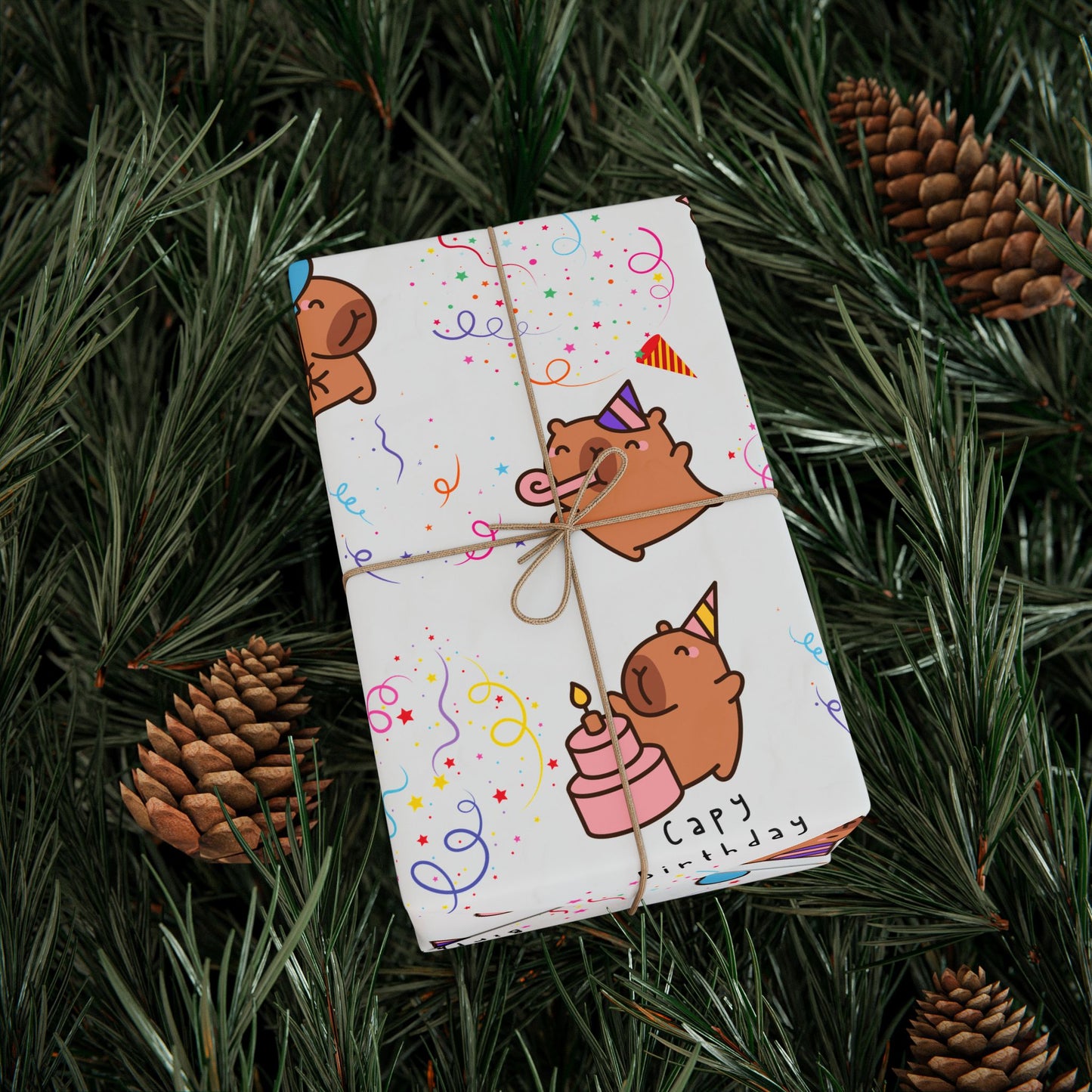 Capybara Birthday Gift Wrapping Paper