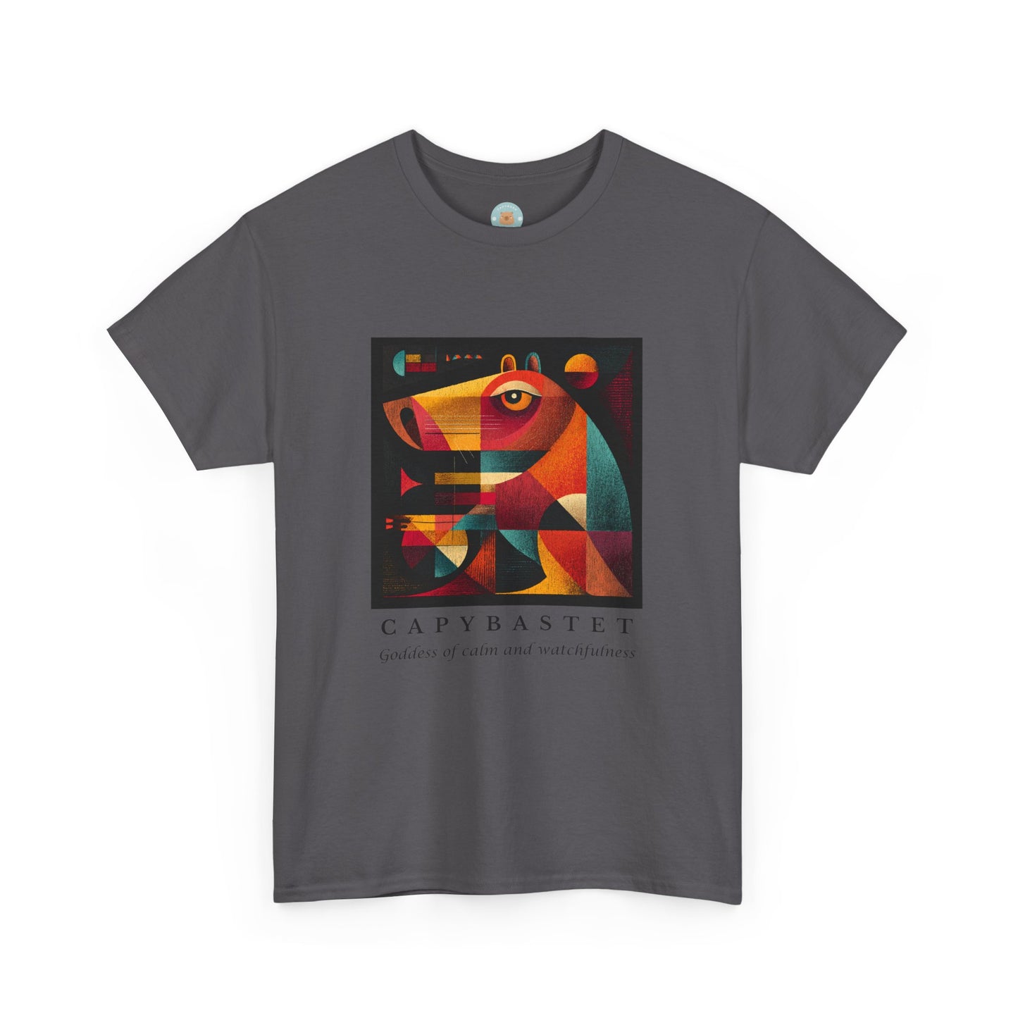 Capybastet Capybara T-Shirt – Goddess of Calm and Watchfulness Tee – Funny Mythical Animal Shirt – Chill Aesthetic Graphic Tee