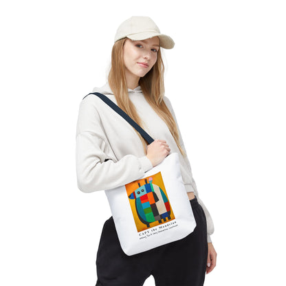 Capybara Christmas Tote Bag – CAPY the Mondrian Series – Wishing You a Very Geometric Christmas – Abstract Art Lover Gift