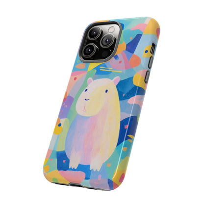 Cute Capybara Phone Case, Tough Phone Cover, Animal Lover Gift, Colorful Tech Accessories, Fun Gift for Kids