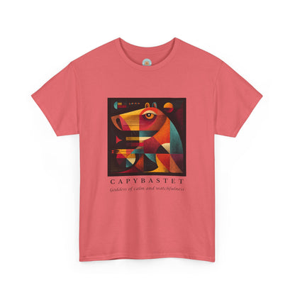 Capybastet Capybara T-Shirt – Goddess of Calm and Watchfulness Tee – Funny Mythical Animal Shirt – Chill Aesthetic Graphic Tee