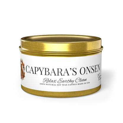 Scented Tin Candles - CAPYBARA’S ONSEN - Your Personal Spa Escape: Light, Breathe, Relax!