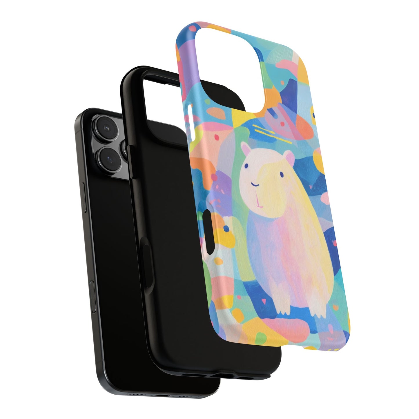 Cute Capybara Phone Case, Tough Phone Cover, Animal Lover Gift, Colorful Tech Accessories, Fun Gift for Kids